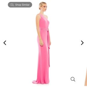 Jersey One Shoulder Trumpet Gown in Candy Pink, Ieena for Mac Duggal